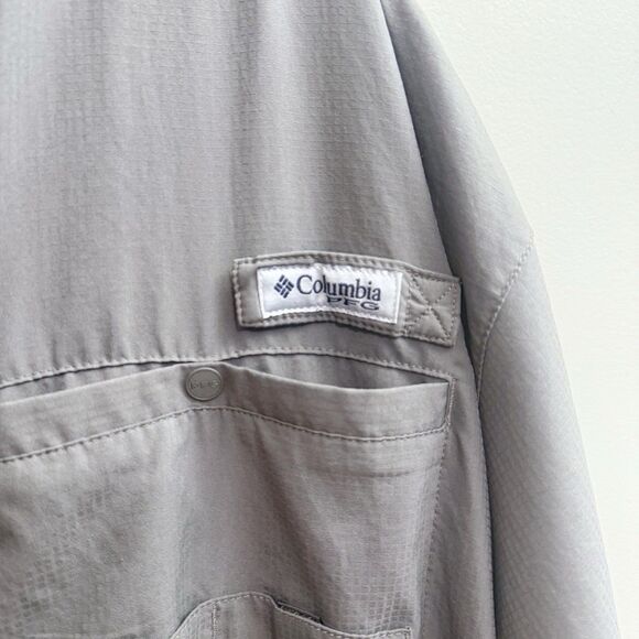 Columbia Shirt Mens 3X Tamiami PFG Vented Fishing Omni Shade Button Gray - Picture 4 of 7